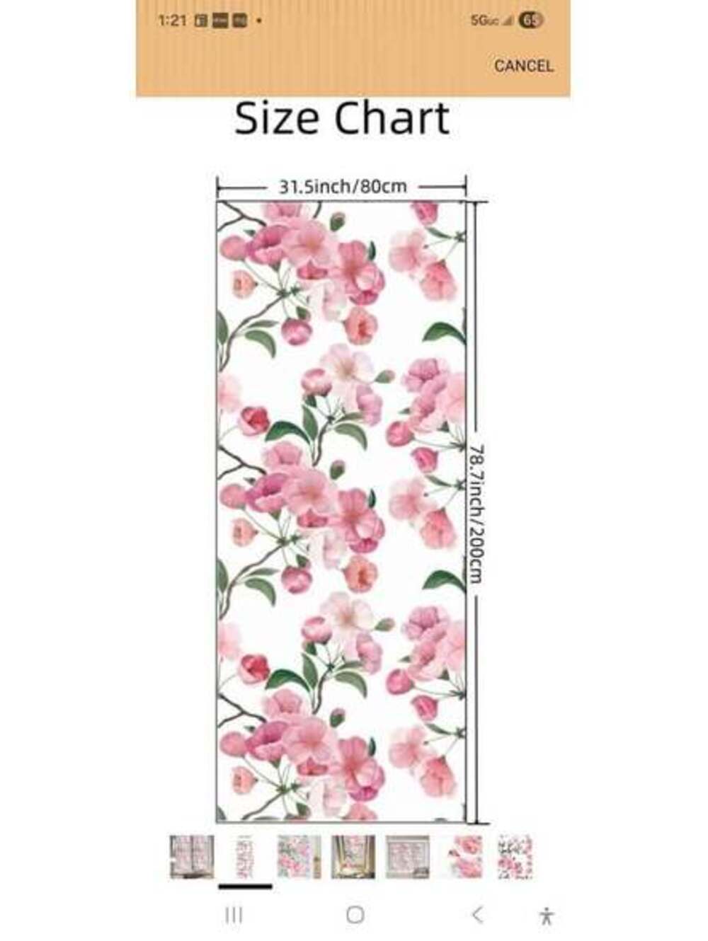 Multiple Blossom Floral Privacy Window Film 31.5” x 78” – No Glue